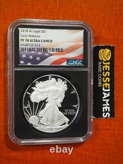 2018 W Proof Silver Eagle Ngc Pf70 Ultra Cameo Early Releases Black Core