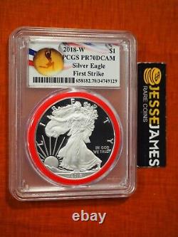 2018 W Proof Silver Eagle Pcgs Pr70 Dcam First Strike Olympics Label Red Gasket