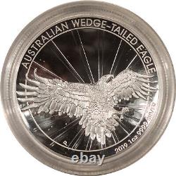 2019 $1 AUSTRALIA WEDGE-TAILED EAGLE HIGH RELIEF 1OZ SILVER GEM PROOF With BOX/COA