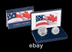 2019 Pride of Two (2) Nations US $1 Silver Eagle & $5 Maple Leaf in OGP