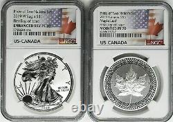 2019 Pride of Two Nations Set Silver Eagle & Silver Maple Leaf NGC PF70 FDOI
