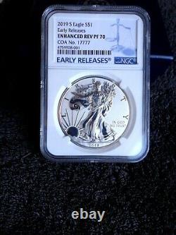 2019-S Enhanced Reverse Proof American Silver Eagle NGC PF70 ER Early Releases
