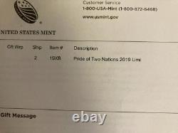 2019 W Enhanced Reverse Proof Silver Eagle & Maple Leaf Pride Of Two Nations Set
