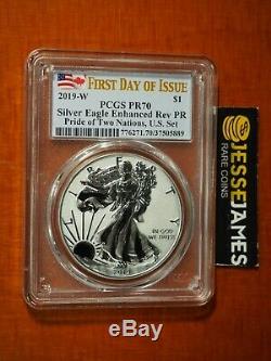 2019 W Enhanced Reverse Proof Silver Eagle Pcgs Pr70 First Day Of Issue Fdi