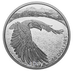 2020 CANADA $50 Courageous BALD EAGLE 5oz. 9999 Pure Silver Proof Coin Mint 750