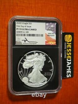 2020 S Proof Silver Eagle Ngc Pf70 First Day Of Issue Mercanti Signed Black Core
