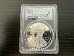 2020 W Silver American Eagle Coin V75 Privy End Ww2 Anniv First Strike Pcgs Pr69