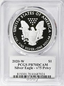 2020-W V75 Privy American Silver Eagle PCGS Proof-70 Deep Cameo