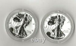 2021 American Eagle one ounce silver reverse proof two-coin set (21xj)