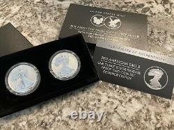 2021 American Silver Eagle 1 Ounce Reverse Proof 2 Coin Designer Set Type 1 & 2
