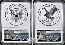 2021 Reverse Proof Silver Eagle 2 Coin Designer Set, Ngc Rev Pf 69, Brown Label
