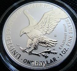 2021 S American Eagle T-2 Reverse Silver Proof UCAM with Safety Notch Edge #73