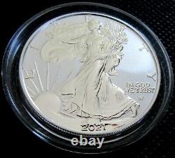 2021 S American Eagle T-2 Reverse Silver Proof UCAM with Safety Notch Edge #73