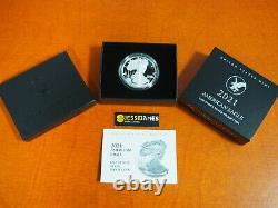 2021 S PROOF SILVER EAGLE TYPE 2 IN ORIGINAL MINT BOX With COA 21EMN