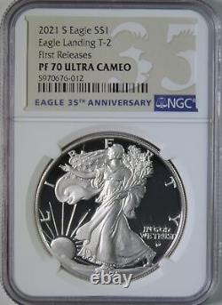 2021 S Proof Type 2 T2 American Silver Eagle First Releases NGC PF70 Ultra Cameo