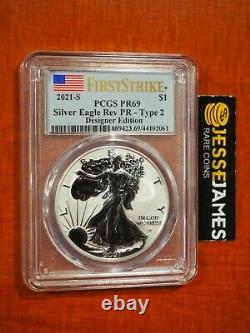 2021 S Reverse Proof Silver Eagle Pcgs Pr69 First Strike T2 From Designer Set