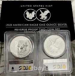 2021 Silver Eagle Designer Edition 2-Coin Set Reverse Proof PR69 FS PCGS