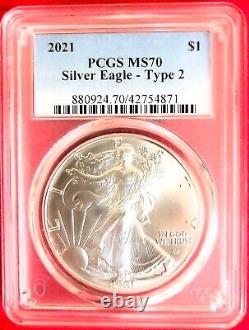 2021 Silver Eagle- Type 2, Pcgs Certified