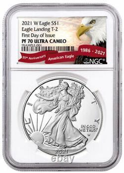 2021 W $1 Proof American Silver Eagle Type-2 NGC PF70 FDOI Exclusive Eagle Label