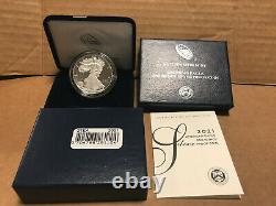 2021 W American Eagle One Ounce SILVER PROOF Coin West Point 1 Oz Box & COA 21EA