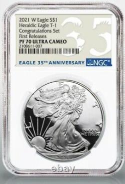 2021 W American Silver Eagle Congratulations Set NGC PF70 First Release PRESALE
