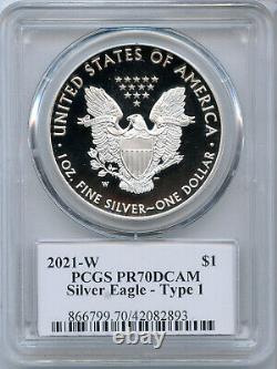 2021-W American Silver Proof Eagle 1 oz PCGS PR70 DCAM Thomas Cleveland JK710