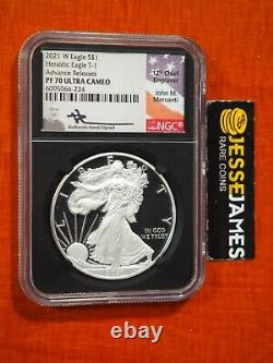 2021 W Proof Silver Eagle Ngc Pf70 Ultra Cameo Advance Releases John Mercanti T1
