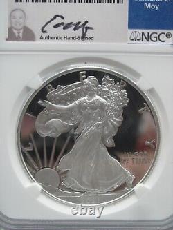 2021-W Proof Silver Eagle T-1 Heraldic Eagle NGC PF 70 Edmund C Moy Signed Label