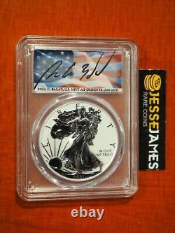 2021 W Reverse Proof Silver Eagle Pcgs Pr70 T1 First Day Issue Paul Balan Flag