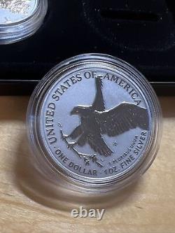 2021 W & S Reverse Proof Silver Eagle 2 Coin Designer Edition Set Type 2 21xj