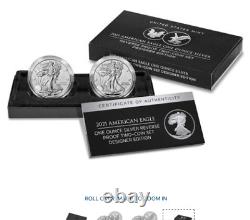 2021 W & S Silver Eagle Reverse Proof Pr70 Pcgs Designer 2-coin Set Types 1 & 2