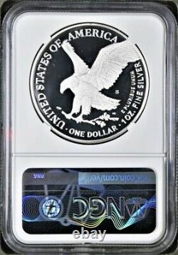 2021 s proof silver eagle, type 2, ngc pf70uc, eagle/mtn label, with coa