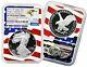 2021-w Advanced Releases Proof Silver Eagle-ngc Pf70-type 2-flag Core