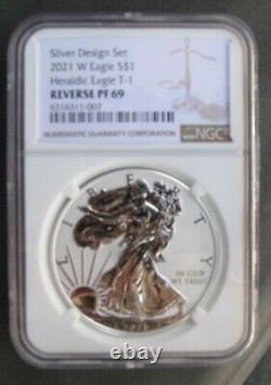 2021 w reverse proof silver eagle type 1 NGC PF 69 brown label