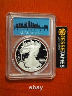 2022 S Proof Silver Eagle Pcgs Pr70 Dcam First Day Of Issue Chicago Ana Label