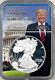 2022-w American Silver Eagle Proof $1 Ngc Pf70 First Day Of Issue Trump