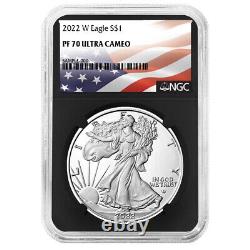 2022-W Proof $1 American Silver Eagle NGC PF70UC Flag Label Retro Core