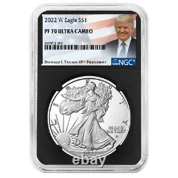 2022-W Proof $1 American Silver Eagle NGC PF70UC Trump Label Retro Core