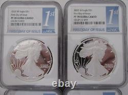 2022 W Proof American Silver Eagle NGC PF 70 Ultra Cameo First Day of Issue