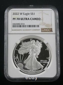 2022 W Proof American Silver Eagle Ngc Pf70