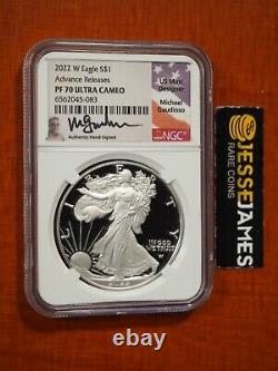 2022 W Proof Silver Eagle Ngc Pf70 Michael Gaudioso Signed Advance Releases