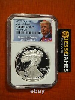 2022 W Proof Silver Eagle Ngc Pf70 Ultra Cameo Advance Releases Donald J. Trump