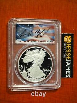 2022 W Proof Silver Eagle Pcgs Pr70 Dcam First Day Issue Paul Balan Signed Flag