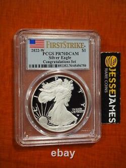 2022 W Proof Silver Eagle Pcgs Pr70 Dcam First Strike From Congratulations Set