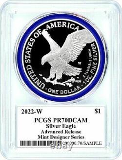 2022-w Advanced Release Proof Silver Eagle-pcgs Pr70-mint Designer-damstra