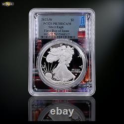 2022-w Proof Silver Eagle Pcgs Pr70 Dcam Empire State First Day Of Issue America