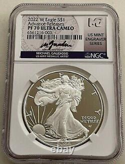 2022-w Type 2 Proof Silver Eagle Ngc Pf70 Advance Releases Gaudioso Signed