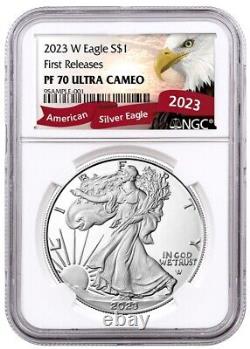 2023-W 1-oz Silver American Eagle $1 NGC PF70 UC First Releases Eagle Label