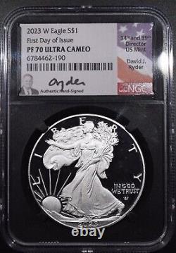 2023-W David Ryder Silver Eagle Proof NGC PF70 Ultra Cameo First Releases