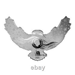 2024 Solomon Islands America the Free Bald Eagle 2 oz Silver Coin